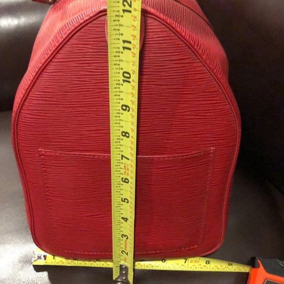 Vintage LOUIS VUITTON Red Epi Leather Keepall LV50 Boston Travel Shoulder Bag - Picture 17 of 17